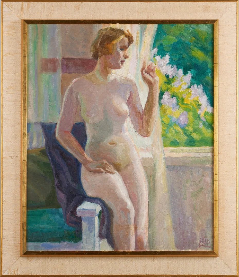 ERIK LAMM (1880-1959). Modell, olja på duk uppfordrad på pannå, signerad. — Paintings — Stockholms Auktionsverk Magasin 5