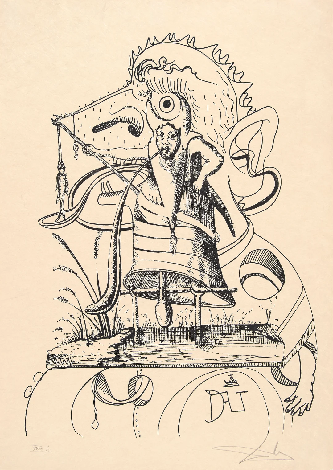 Dali, Salvador — Fra serien "Les Songes drolatiques de Pantagruel" 1973 — Kunst/Grafikk — Blomqvist