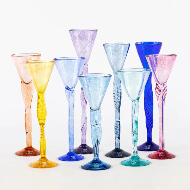 SNAPSGLAS, 9 st, "Colors", Baltic Sea Glass, Bornholm, Danmark.