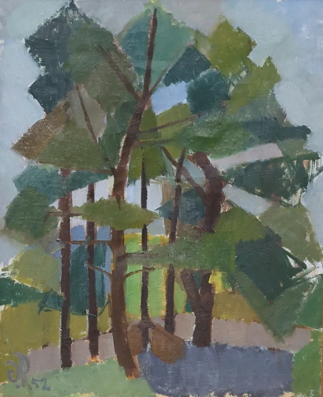 ORVAR PALM. "Tallar", olja på duk, signerad samt daterad -52.