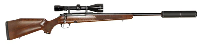 KULGEVÄR MED LJUDDÄMPARE, fabrikat Tikka, modell M690RH, kaliber 6,5x55, tillv.nr 848837, se-nr SE0935505.