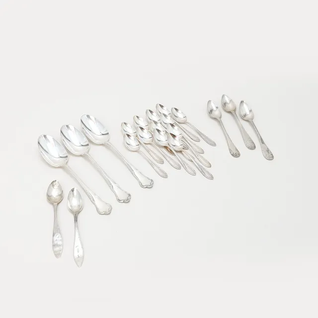 SKEDAR, 20 stycken, silver, vikt 340 gram.