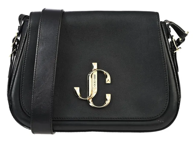 VÄSKA, JIMMY CHOO, Varenne, svart läder, guldfärgade beslag, 26x19x8 cm, repig, bruksslitage.