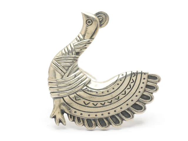 KALEVALA, brosch, silver, fågel, längd 4,3 cm, svensk import, vikt 15,2 g, nål ej silver.
