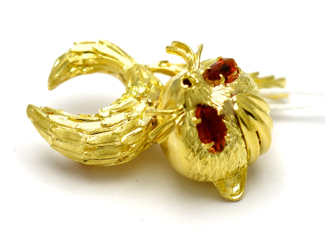 Brosch 18K 15,7g med citriner, saknar en sten — Smycken/Brosch — Kaplans
