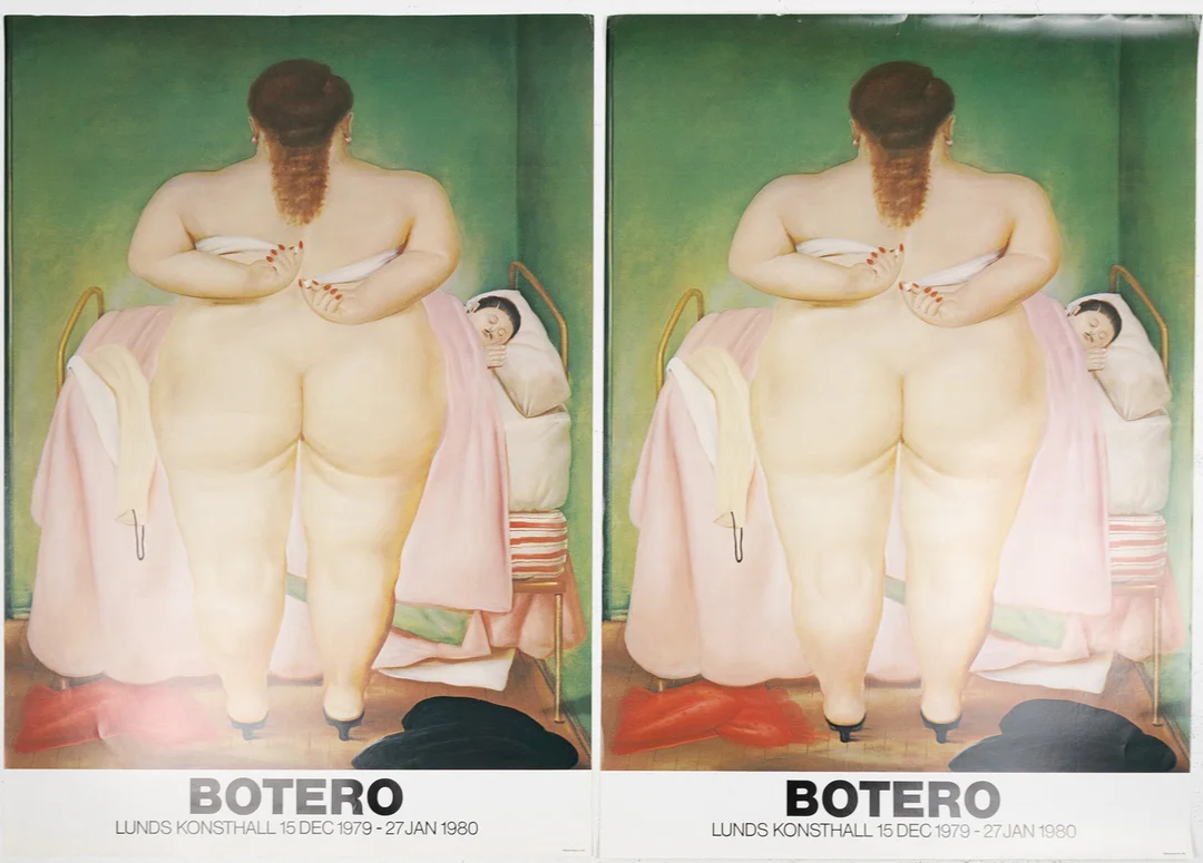 FERNANDO BOTERO. utställningsaffischer, 2 st, Lunds Konsthall. — Engravings & Prints — Karljohan Auktioner