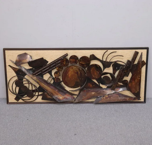 HENRIK HORST. väggrelief, komposition i metall, 1970-tal.