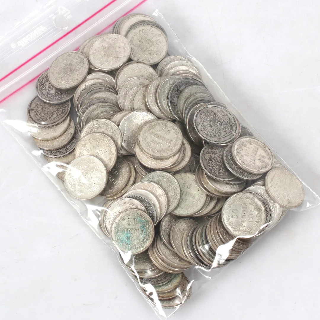 MYNT, Finland, 166 st, silver, 50 Penniä, 1866-1917. — Coins & Banknotes — Stadsauktion Sundsvall