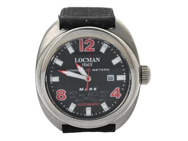 LOCMAN, Italy, Mare (Titanium 100 Meters), Cal Miyota, Serie nr. 1999, Ref nr. 131, herrur, 47 mm, titan, automatisk, mineralglas, datum, corduraband, originalspänne, ca 2006, etui.