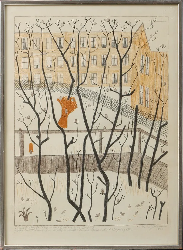 MONA JOHANSSON. Motiv från Getebergsäng, litografi, signerad och numrerad 73/398.
