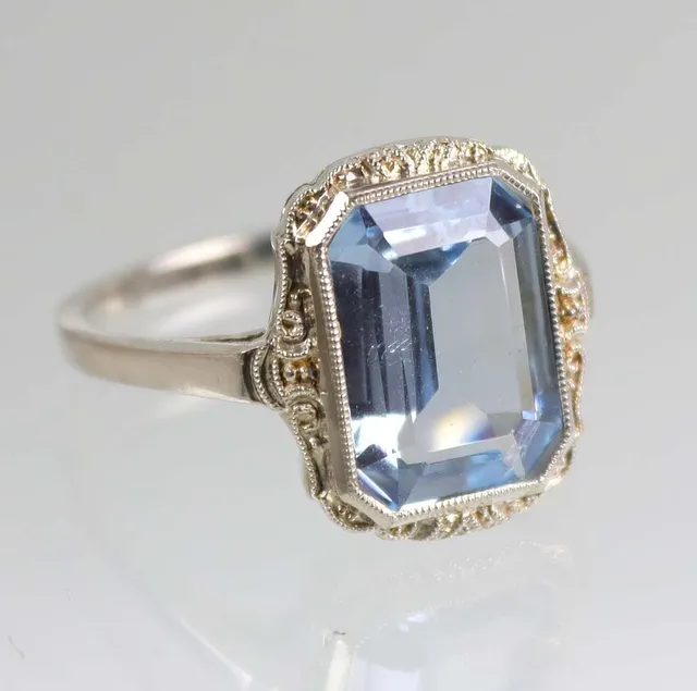 ART DECO RING, Silber 935.