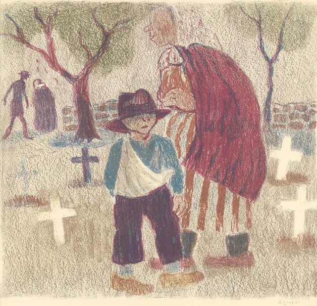 Egner, Thorbjørn — "Vetle-Ola og moren på kirkegården" 1945