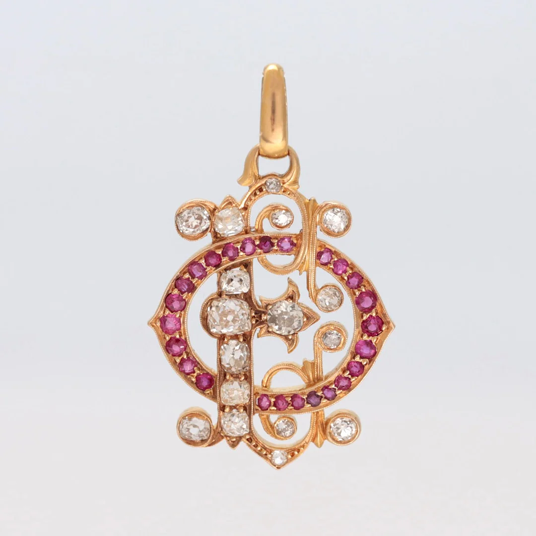 Modernist pendant with initials, early 20th Century. — Brooches & Pendants — Balclis