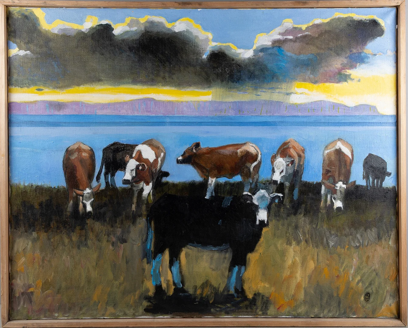 HÅKAN NYBERG (1938-2013). Landskap med kor, olja på duk. — Paintings — Stockholms Auktionsverk Helsingborg