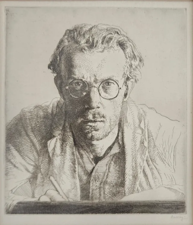 FOLKE GULLBY. "Etsaren". Etsning, 1942, signerad Gullby.