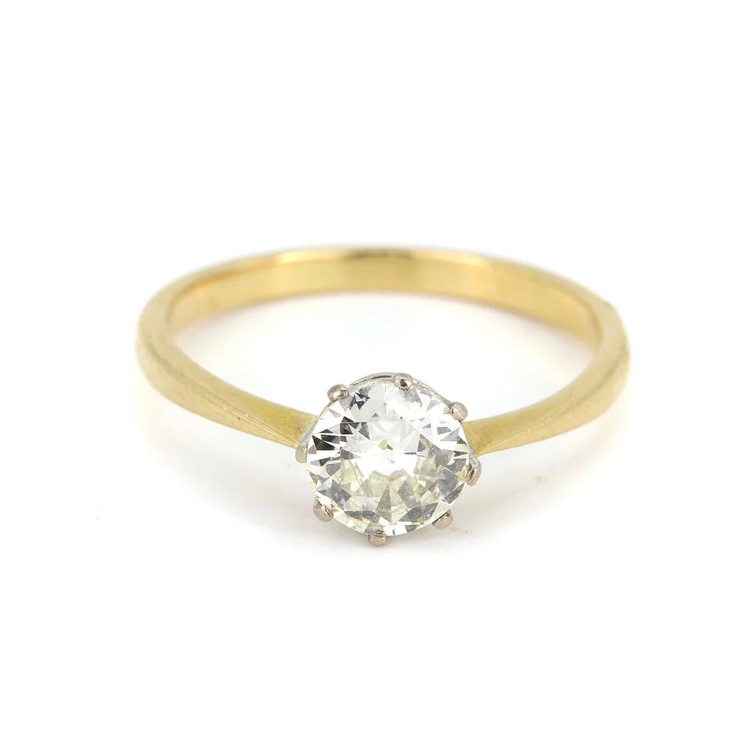 18CT GOLD SOLITAIRE RING SET WITH OLD CUT DIAMOND. — Rings — Chalkwell Auctions