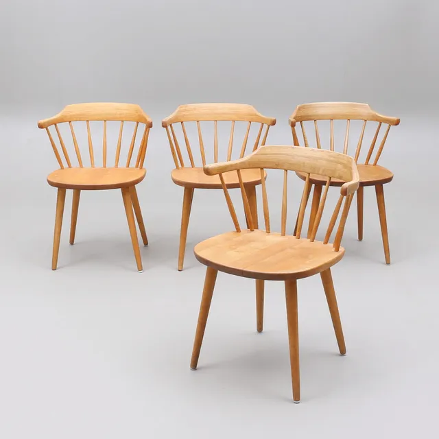 YNGVE EKSTRÖM. Karmstolar, 4 st, ''Småland''.