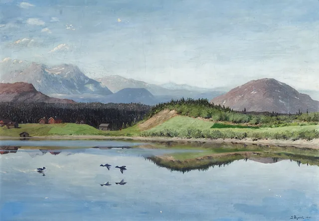 SIMEON ÖQUIST (Sverige, 1868-1955): Norrländskt landskap, signerad och daterad S. Öquist 1901, olja på duk.