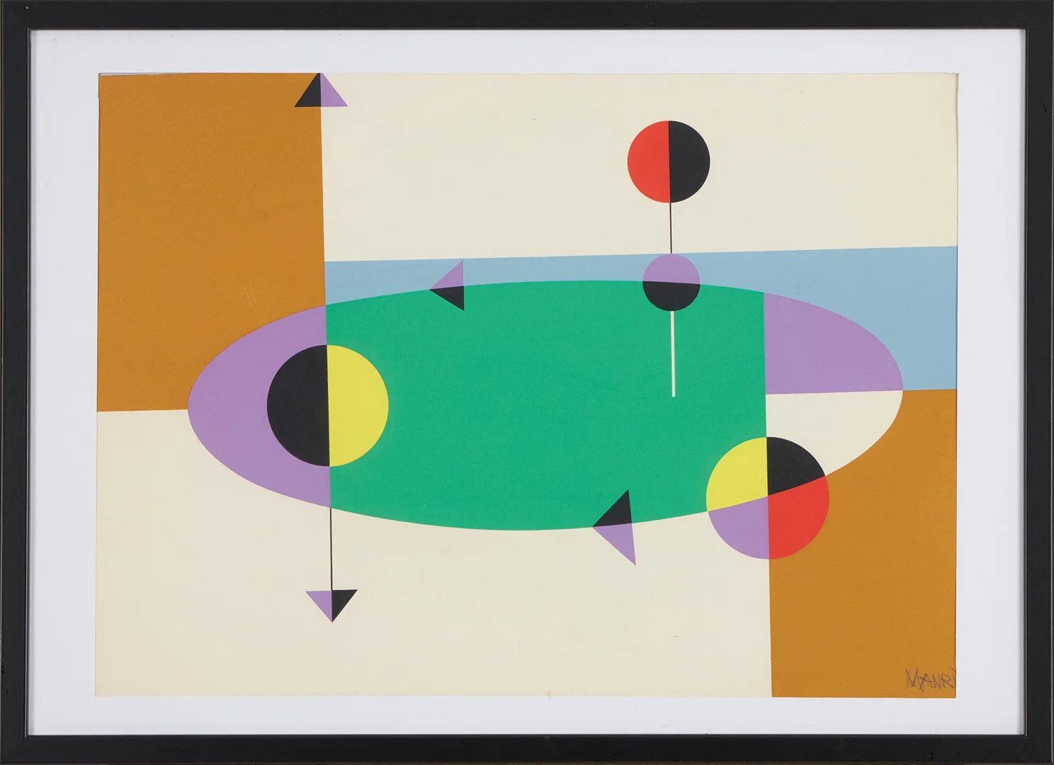 CÉSAR MANRIQUE (1919-1992). abstrakt komposition, färgserigrafi, signerad. — Engravings & Prints — Stockholms Auktionsverk Magasin 5