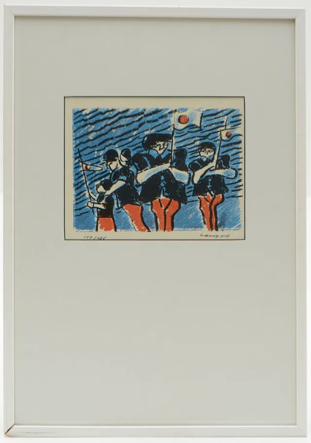OLLE LANGERT. Figurscen, litografi nr 199/235.