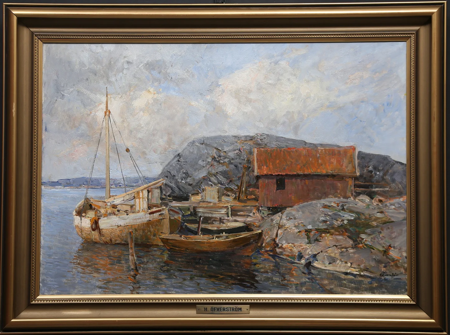 HUGO ÖFVERSTRÖM. Olja på duk, signerad. — Paintings — Gomér & Andersson Linköping