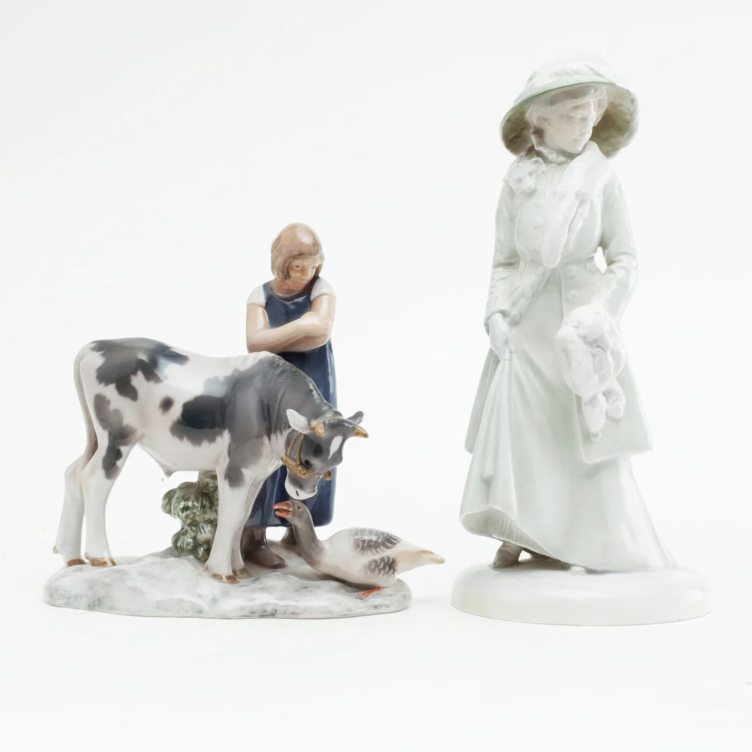AXEL LOCHER. Figuriner 2 st, porslin, Bing & Gröndahl. — European — Göteborgs Auktionsverk