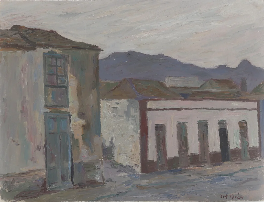 OLOF ARÉN. Olja på pannå, signerad. — Paintings — RA Auktionsverket Norrköping