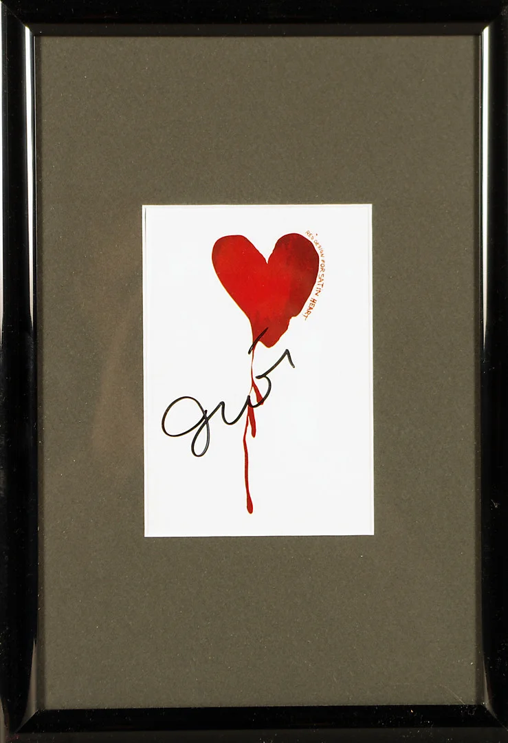 JIM DINE. Satinhjärta, signerat offsettryck. — Engravings & Prints — Helsingborgs Auktionskammare