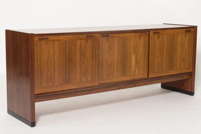 Skovby Furniture Factory. Sideboard of veneered rosewood.