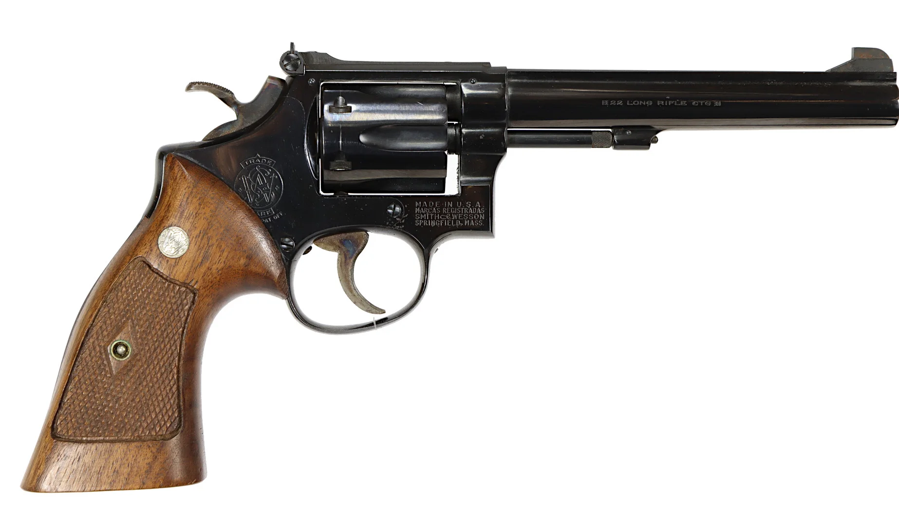REVOLVER, fabrikat Smith&Wesson, modell 17, kaliber .22LR, tillv.nr 401633, se-nr SE0144134. — Revolvers — Walter Borg