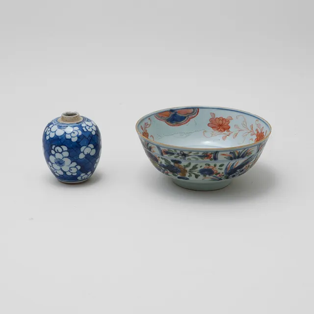 BOJAN samt SKÅL, porslin, Kina, 17-1800-tal.