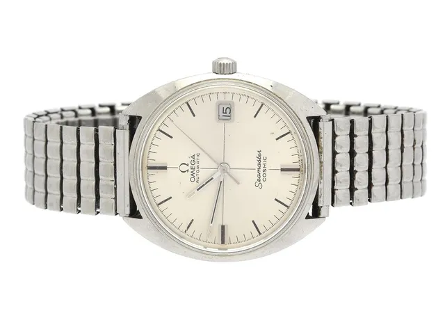 OMEGA, Seamaster, Cosmic (-T Swiss Made T-), Cal 565, Serie nr. 25366154, Ref nr. ST 166.0026, Boett nr. 166.00026, herrur, 35 mm, stål, automatisk, plexiglas, datum, skadad urtavla, defekt (akut servicebehov), ca 1967, metallänk ej original.