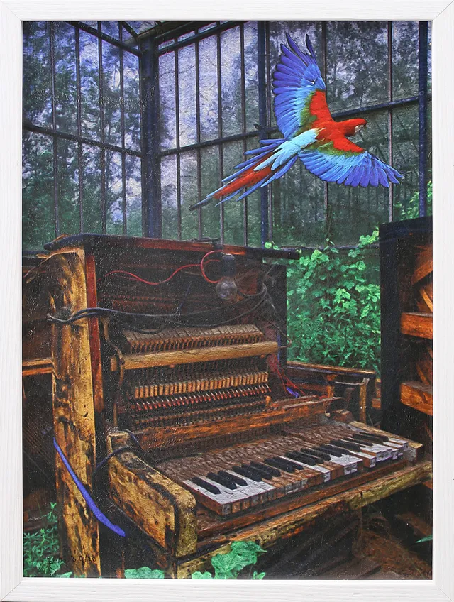 BENGT BENGTSSON. "The Old Piano", blandteknik, signerad Bengt B., numrerad 9/30.