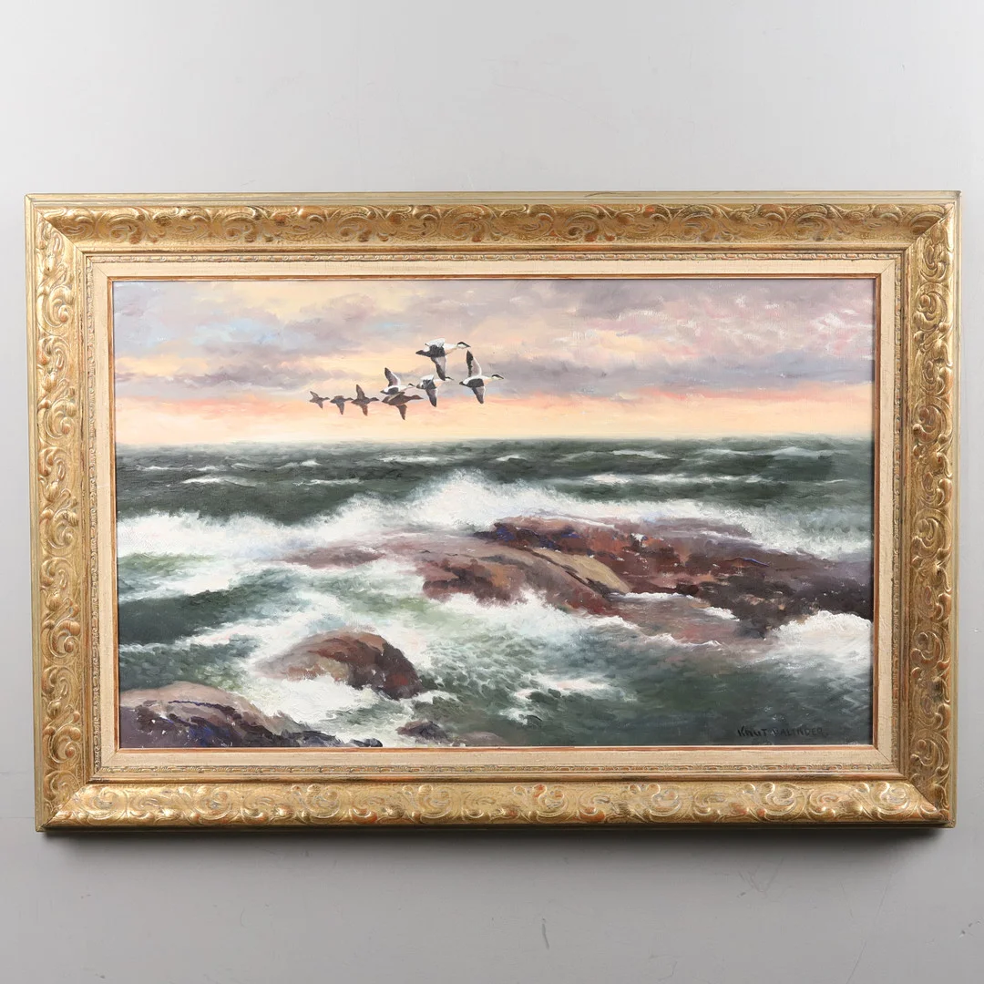 KNUT VALINDER (1909 - 1987). Olja på duk, "Ejdrar", signerad. — Paintings — Örebro Stadsauktioner