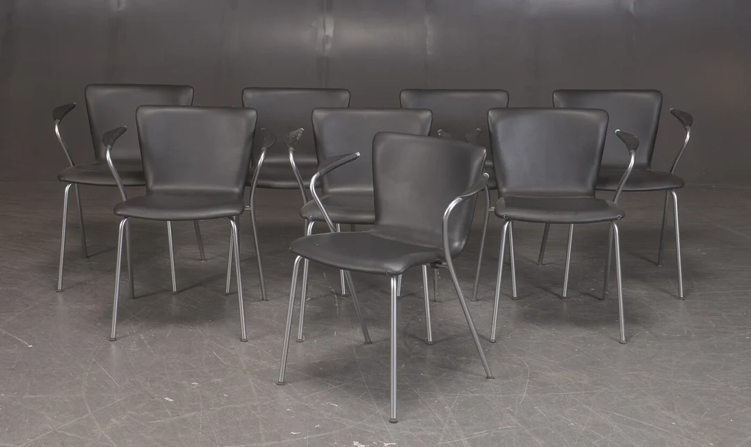 Vico Magistretti for Fritz Hansen. otte stole model Vico Duo. (8) — Furniture/Chairs — Lauritz