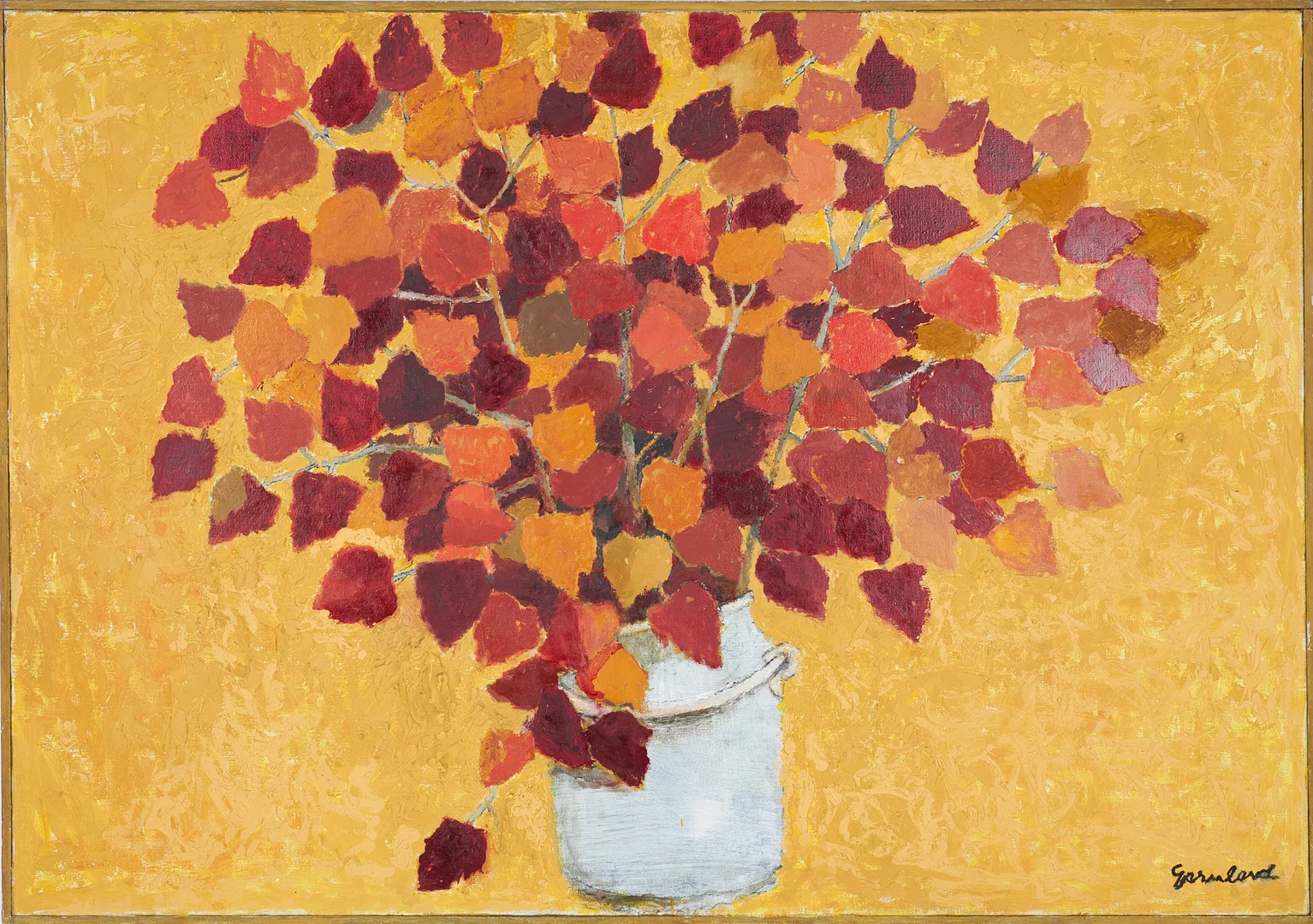 HARALD GARMLAND. Stilleben höstlöv, olja på duk, signerad. — Paintings — Stockholms Auktionsverk Sickla