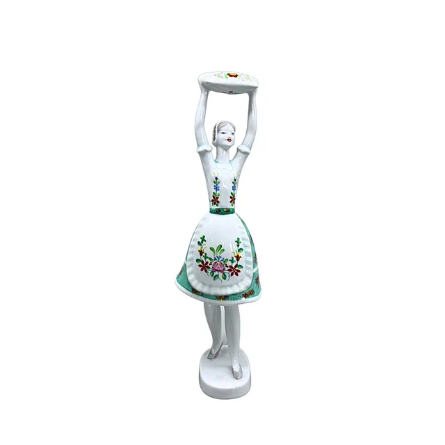 HOLLÓHÁZI HUNGARY PORZELLANFIGUR "DAME MIT KISSEN".