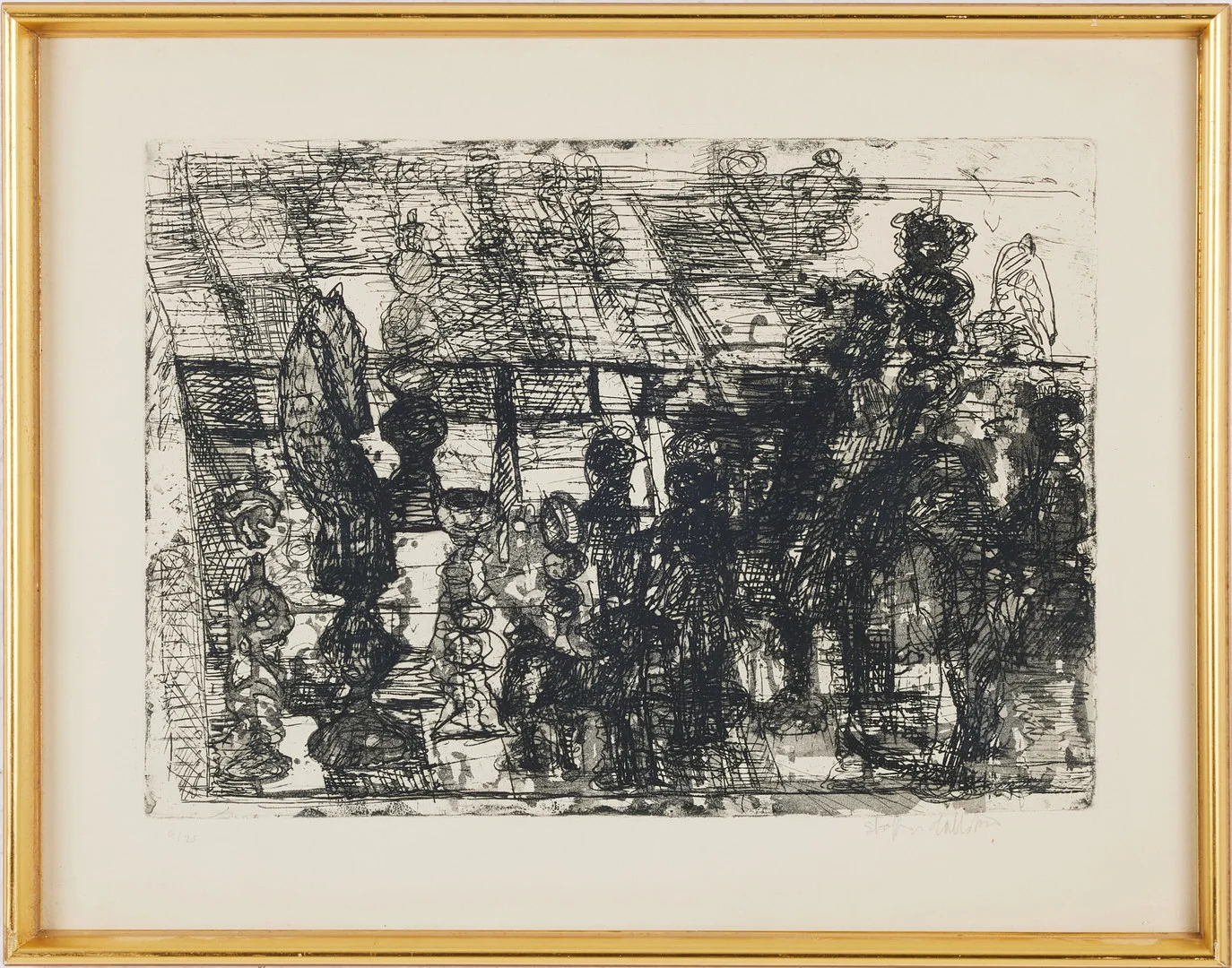 STAFFAN HALLSTRÖM. Litografi, signerad, numrerad 6/25. — Engravings & Prints — Stockholms Auktionsverk Magasin 5