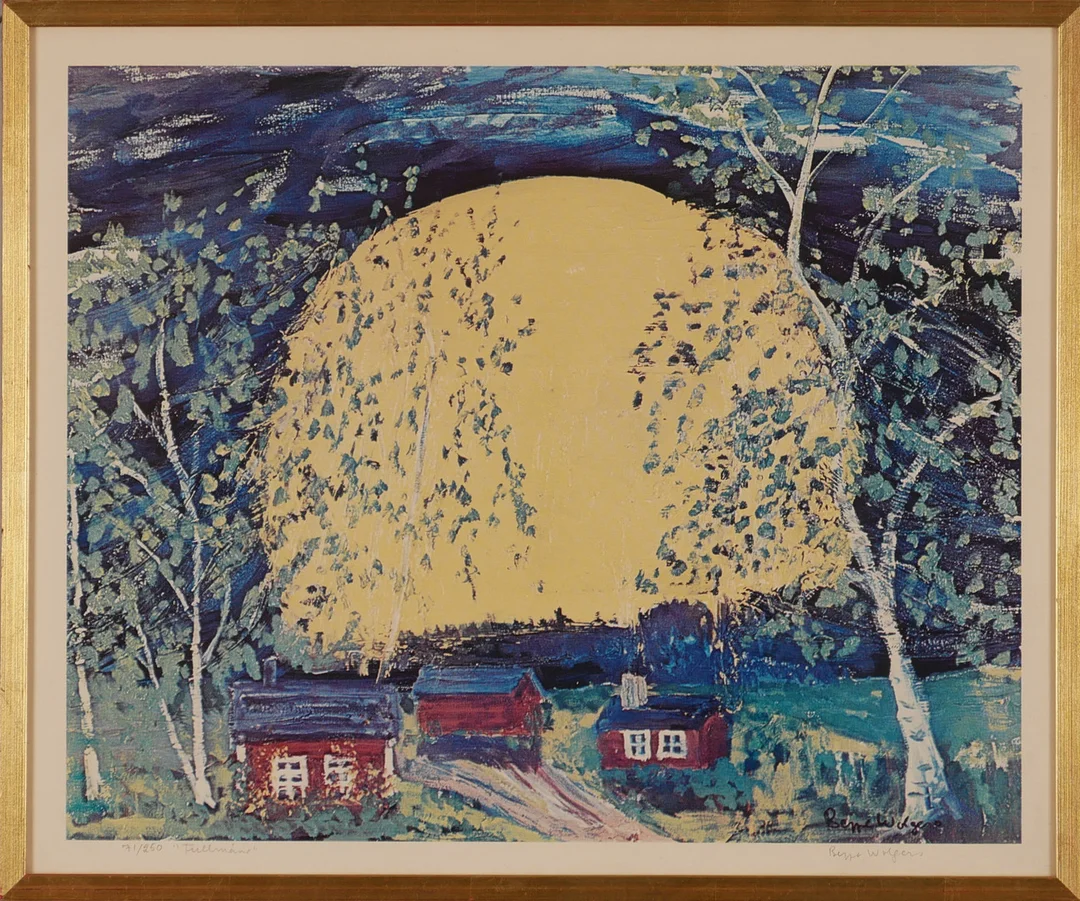 BEPPE WOLGERS. "Fullmåne", signerad och numrerat offsettryck. — Other — Auktionsfirma Kenneth Svensson i Kalmar