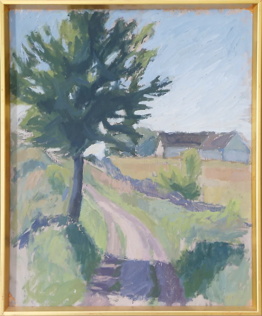 STAFFAN NIHLÉN. Motiv från Österlen, olja på pannå, signerad. — Paintings — Kalmar Auktionsverk