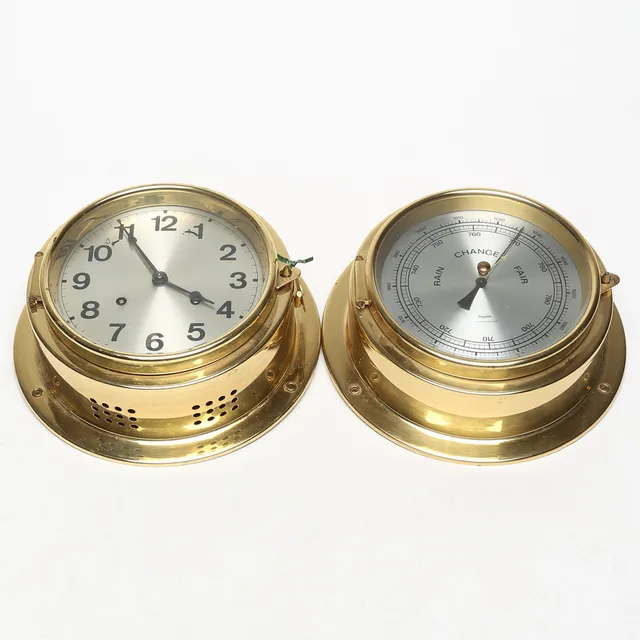 SKEPPSUR och BAROMETER, metall/glas.