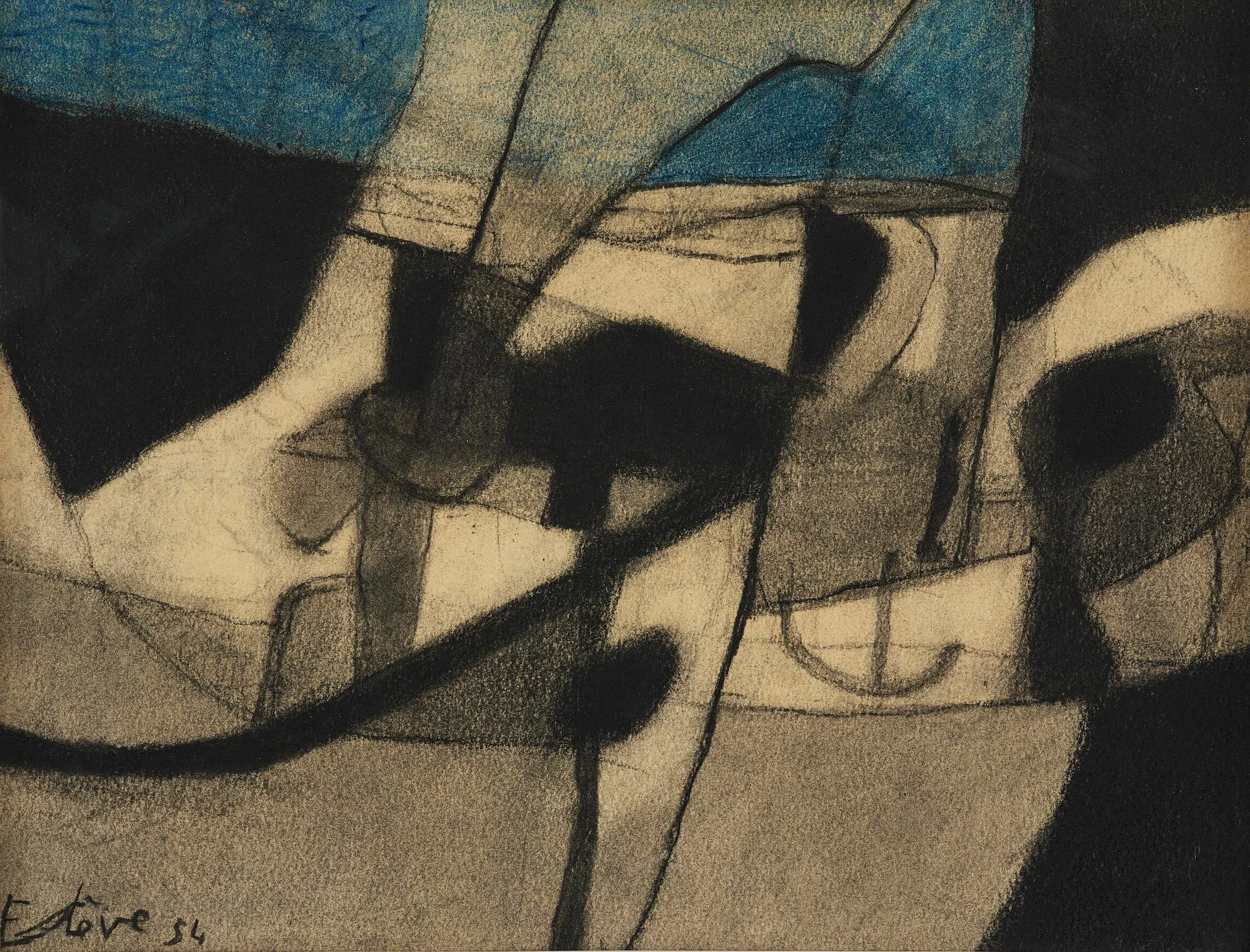 Maurice Estève, ”Paysage aux Chardons” (Dessin no 3). — Bukowskis