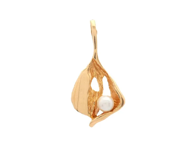 PÄRLHÄNGE, 18K guld, odlad pärla, höjd 27,0 mm, bredd 13,0 mm, vikt 2,0 g.