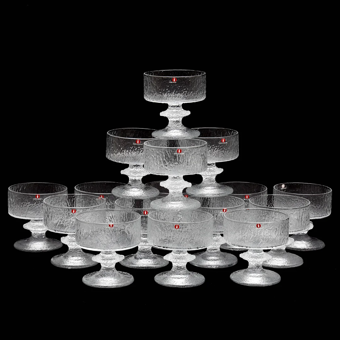 TIMO SARPANEVA. Dessertskål, 16 st, glas, "Senator", Iittala. — Tableware — Auktionsmagasinet Vänersborg