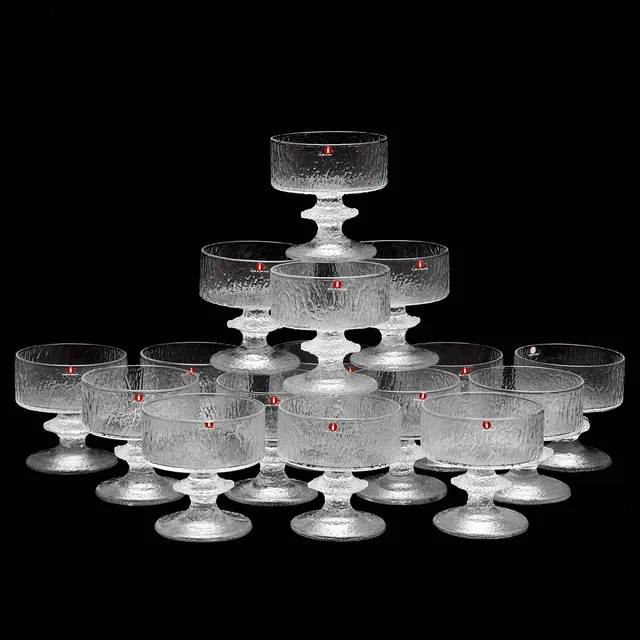 TIMO SARPANEVA. Dessertskål, 16 st, glas, "Senator", Iittala.