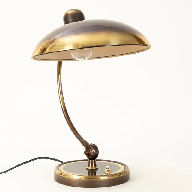 CHRISTIAN DELL. Kaiser Idell, Tischleuchte / Lampe, Modell '6631-T Luxus Präsident', Messing, Entwurf 1936, Deutschland.