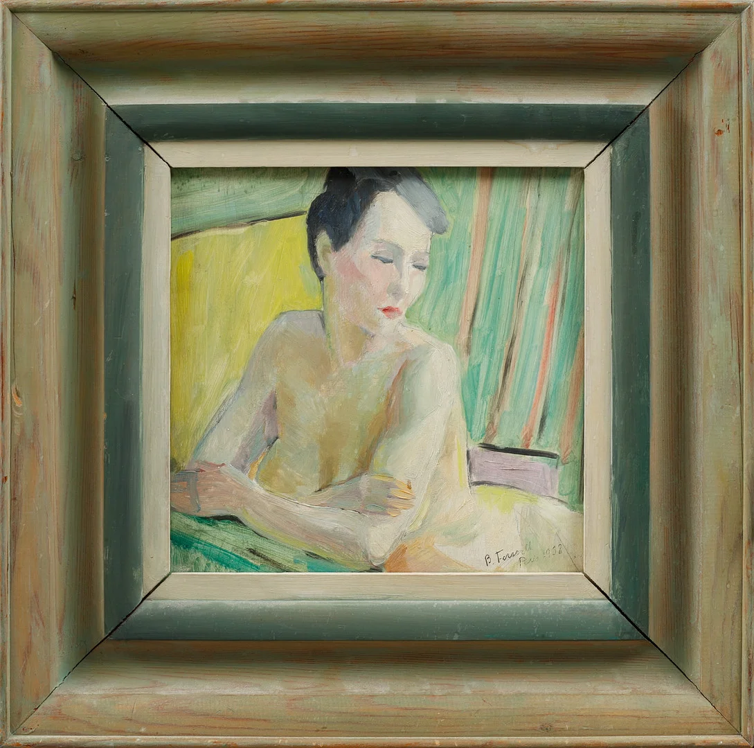 BIRGIT FORSSELL. Modellstudie, olja på pannå, signerad och daterad Paris 1938. — Paintings — Göteborgs Auktionsverk