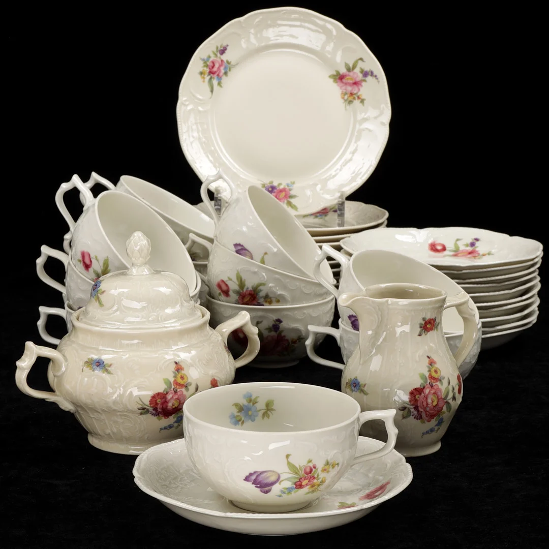 TESERVIS, 36 delar, porslin, "Sanssouci", Rosenthal. — Tableware — Växjö Auktionskammare