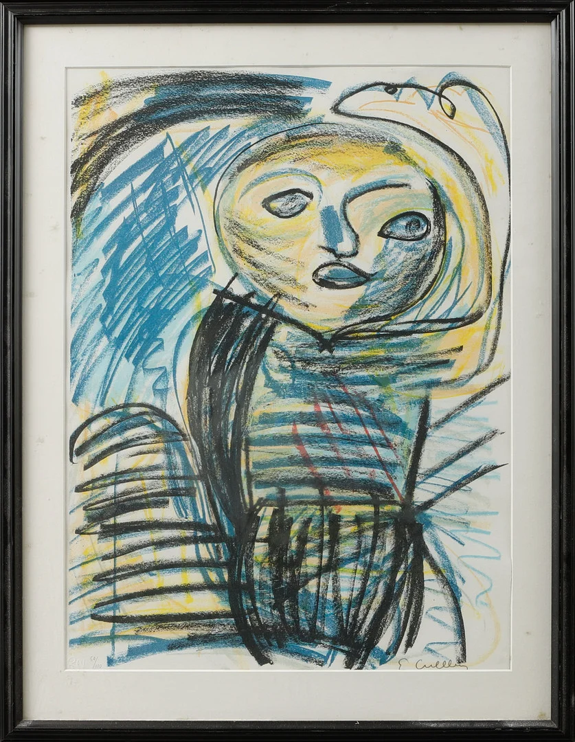 ERLAND CULLBERG. Figurkomposition. Färglitografi, signerad och numrerad 50/110. — Engravings & Prints — Göteborgs Auktionsverk