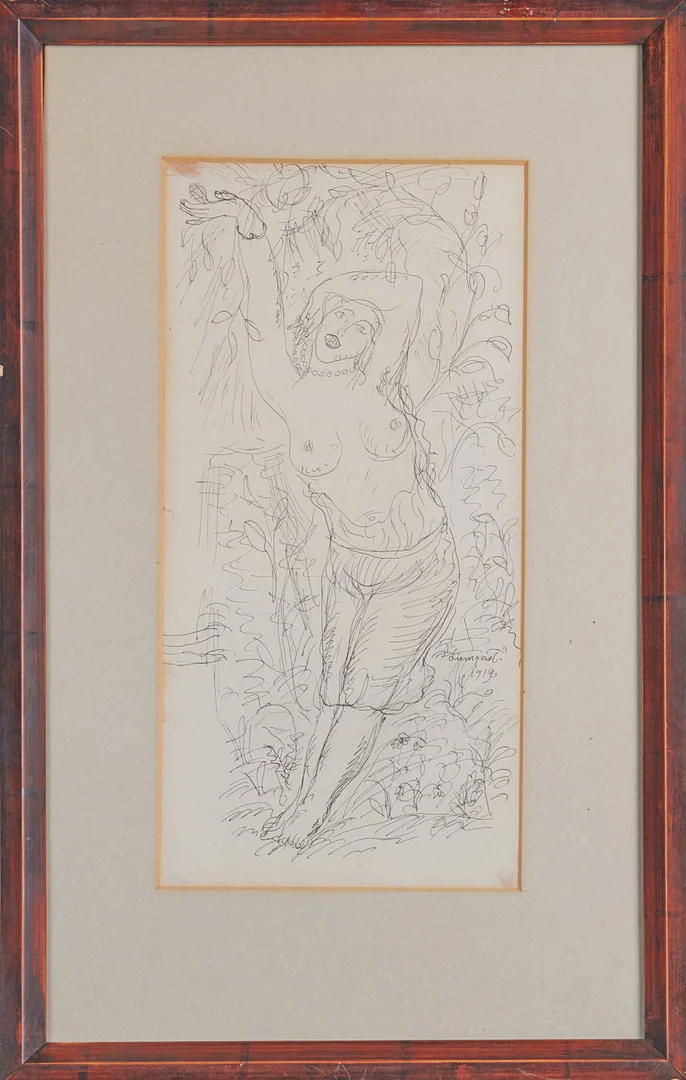 HILDING LINNQVIST. Teckning, signerad Linnqvist 1919. — Paintings — Stockholms Auktionsverk Magasin 5